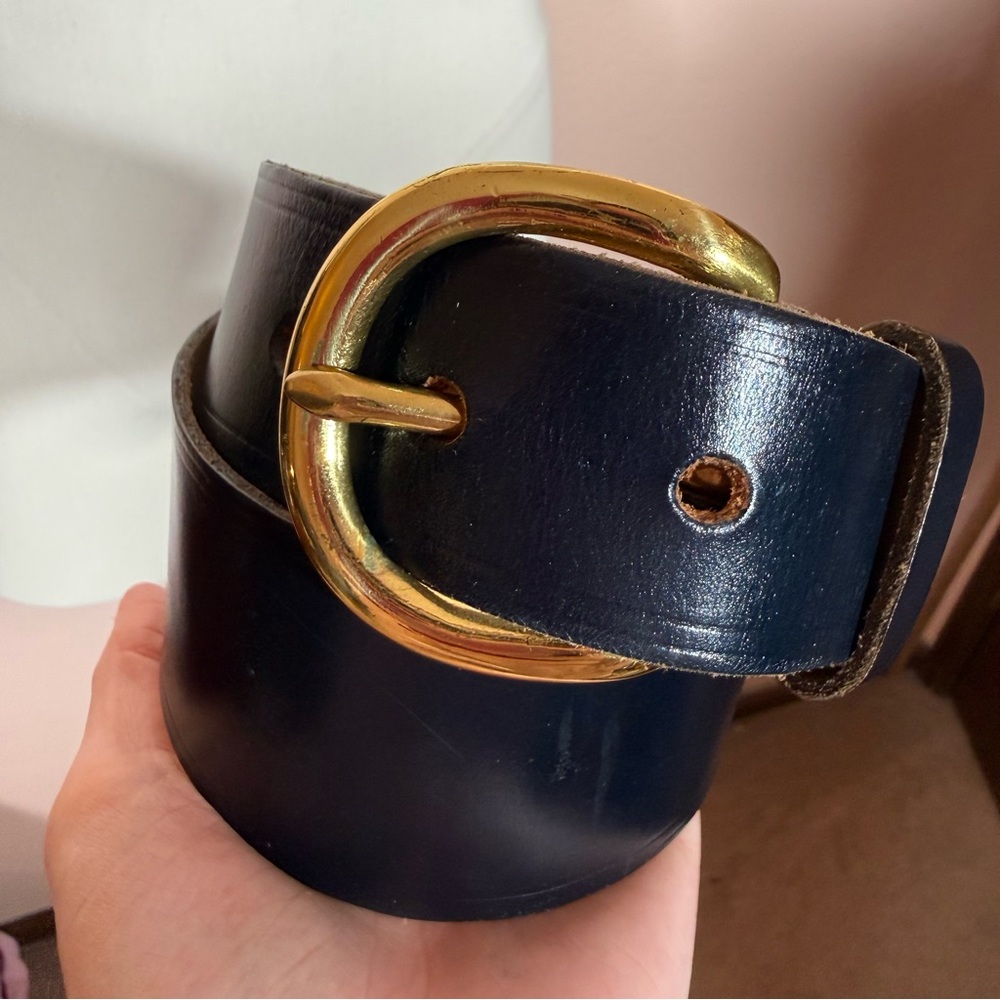Vintage 1970's Roger Van Black leather cosplay Corset Wide Belt brass buckle